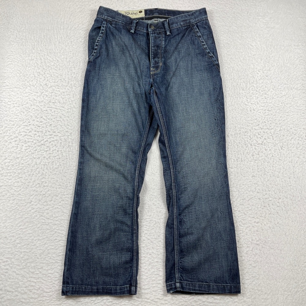 Gap‎ Toland Jeans Mens 32x28 Blue 1969 Resin Rinse Straight Leg Button Fly Y2K